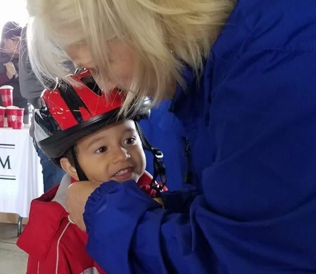 Bike Safety Helmet fitting for little boy.